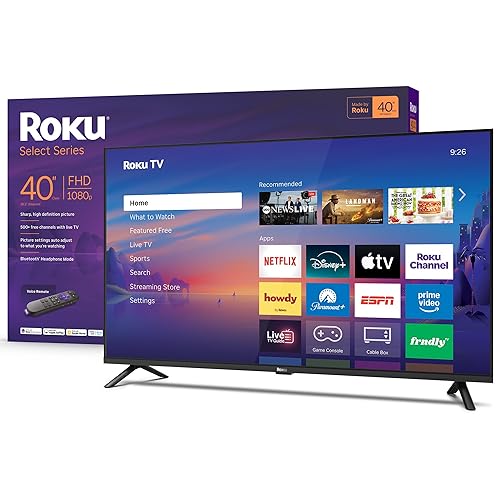 Roku Smart TV 2026 – 40-Inch Select Series, 1080p Full HD TV – Roku TV with Voice Remote – Flat Screen LED Television with Wi-Fi for Streaming Live Local News Sports & Movies, Bluetooth Headphone Mode