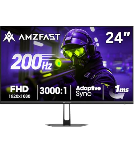 Amazon.com: Amzfast 24 Inch Gaming Monitor 200Hz FHD 1080p Fast