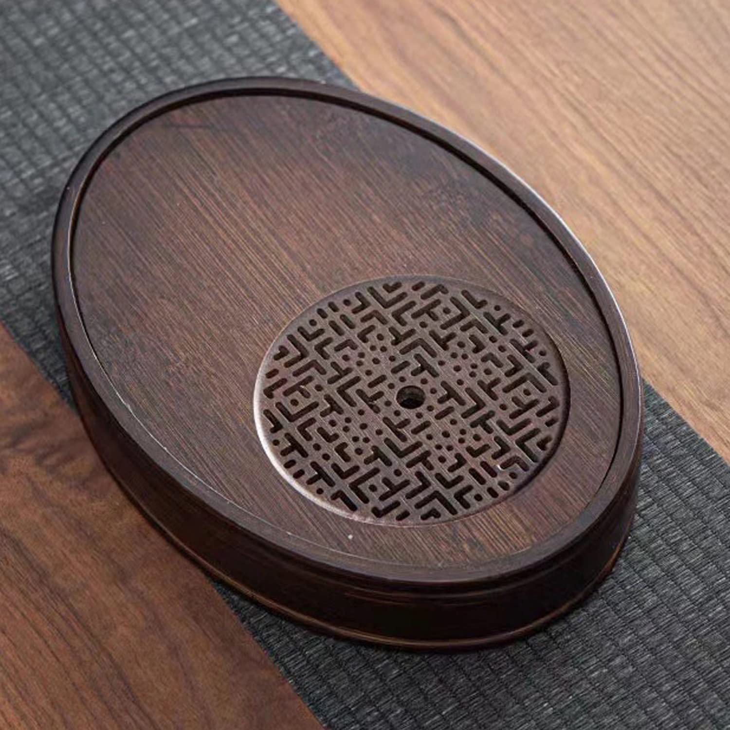 Photo 1 of Bamboo Tea Tray Bamboo Chinese Gongfu Tea Tray Water Storage Bamboo Tea Table Vintage Tea Set (Large)