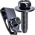 Rexka 10 Sets M6-1.0 Bolts & U-Nuts - Extruded U Nuts & Body Bolts Kits for GM Ford Chevy Buick Cadillac - Body Fender Bumper Radiator Hood Shield Panel - 11503834 11503714 11503716