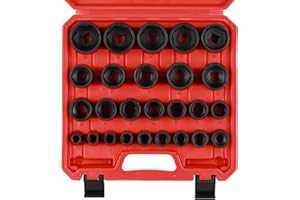 CASOMAN 26 Piece 1/2 Inch Drive Impact Socket Set, Metric, Shallow, 10mm to 36mm, Cr-Mo, Radius Corner Design, Impact Grade
