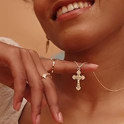 Fettero Crucifix Necklace Gold Faith Cross Pendant