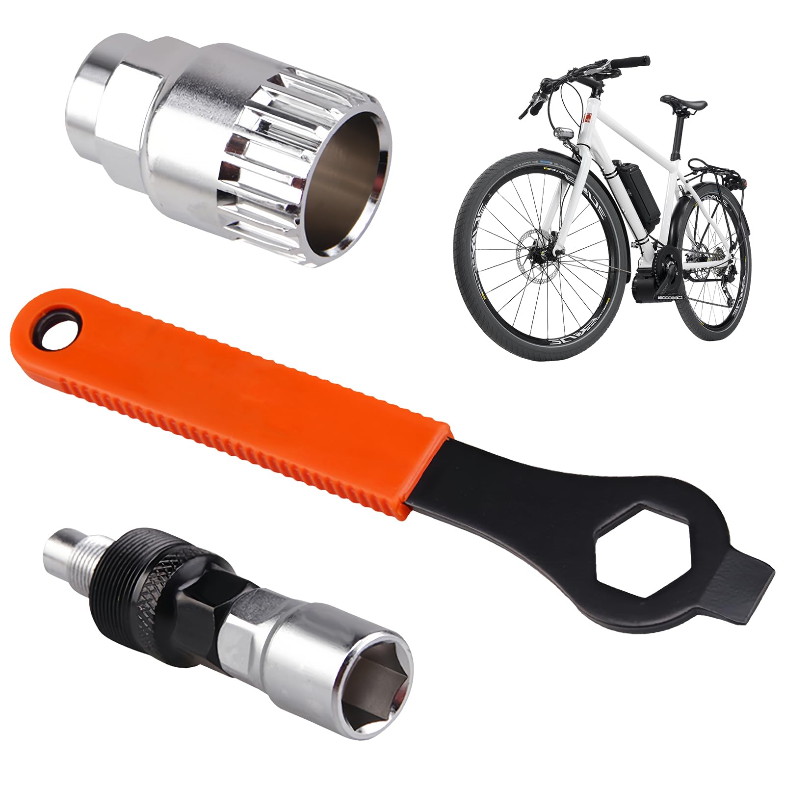heavenlife 3Pcs Bicycle Crank Extractor Puller, Bike Crank Removal Tool Set, Pedal Wrench Bicycle, Bike Bottom Bracket Remover, Crank Arm Remover Spanner for Removing Bicycle Crank Bike Crankset Tool