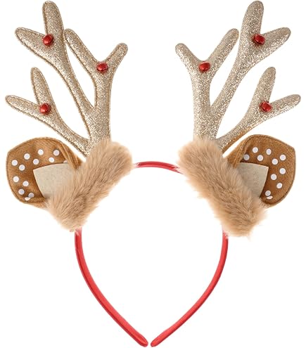 Amazon.com: QDTK Christmas Antlers Headband Brown Reindeer  display picture 2