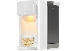 Rhovam Instant Hot Water Dispenser for Quick Heating & Dispense,Adjustable Temperatures & 3 Water Volume Dispense, Removable 