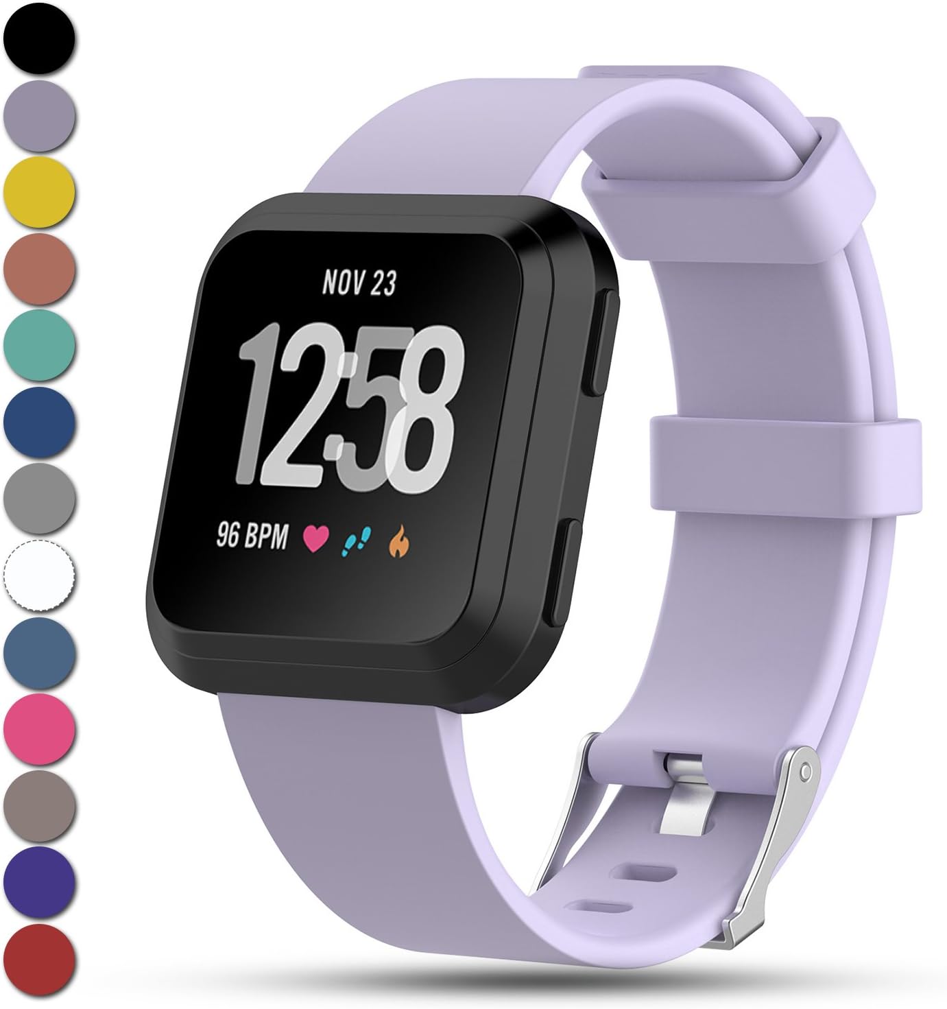 Ysang for Fitbit Versa Strap, Classic Adjustable Replacement Soft Silicone Sport Wristband Strap for Fitbit Versa Smartwatch, Large/Small