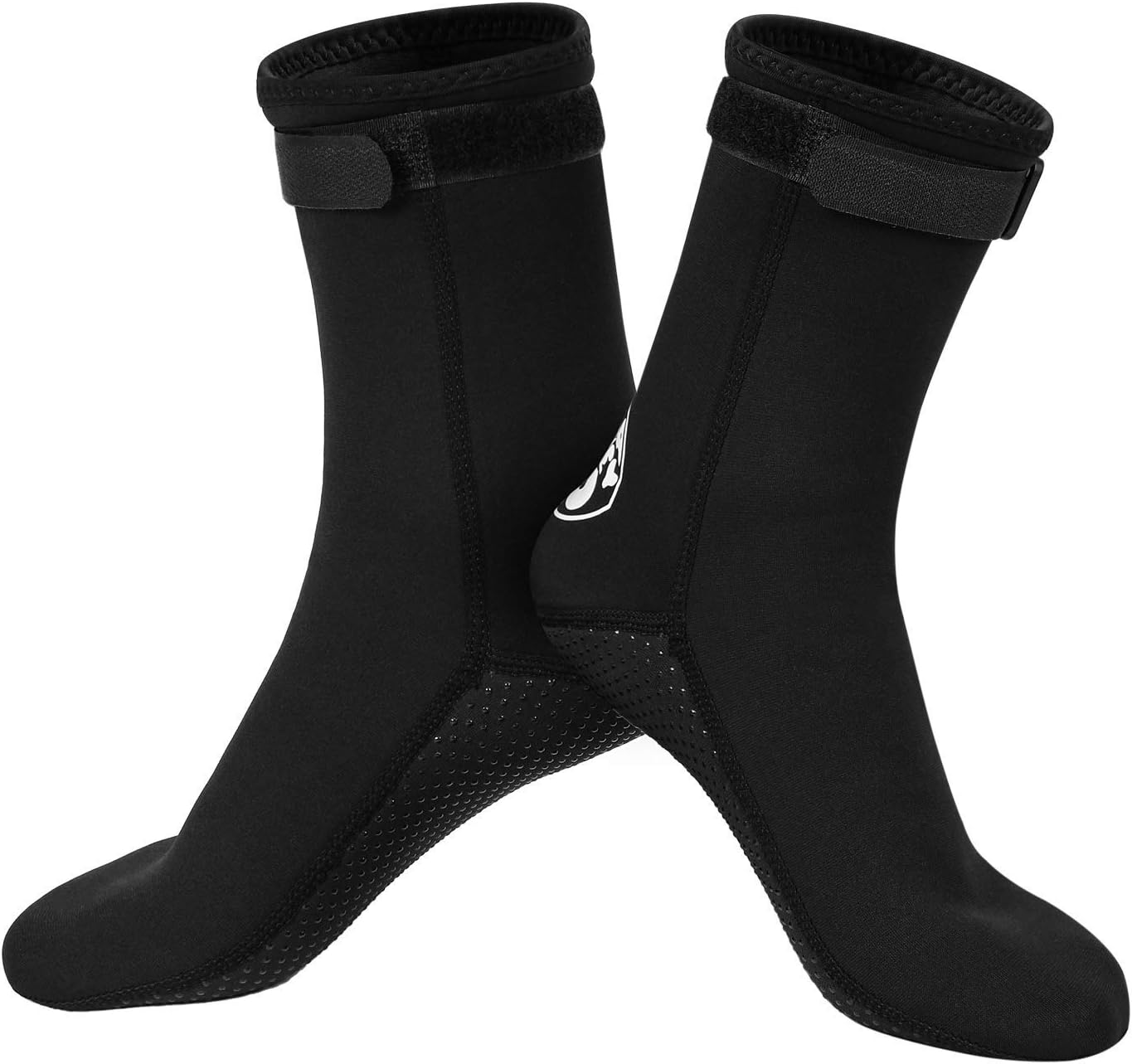 QKURT Wetsuit Socks, 3mm Neoprene Socks for Scuba Diving, Snorkeling and Water Sport, Anti-slip Fins Socks for Men Women