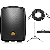 Behringer Europort MPA40BT All-in-One 40-Watt PA System, Bundle with Turnstile Audio Speaker Stand, XLR M to F Cable 25'