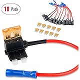 Nilight 10 Pack 12V Car Add-a-circuit Fuse TAP Adapter with 5 Amp Standard APR ATO ATC Blade Fuse Set for Cars Trucks Boats