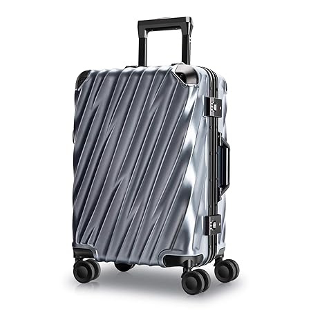 MORIOU Hartschale handgepäck Koffer S-45L mit Aluminiumrahmen Reisekoffer Polycarbonat TSA-Schlüssel des Zolls Trolley Druckf