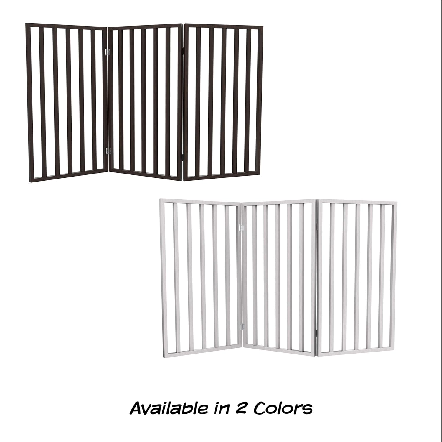 PETMAKER Wooden Pet Gate- Tall Freestanding 3-Panel Indoor Barrier Fence, Lightweight & Foldable for Dogs, Puppies, Pets- 54 X32 (Dark Brown) : Pet Supplies