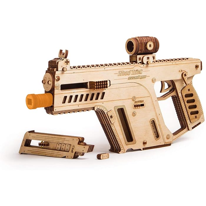 Buy Wood Trick Assault Rifle Gun Wooden Model Toy Gun, Guns for Kids