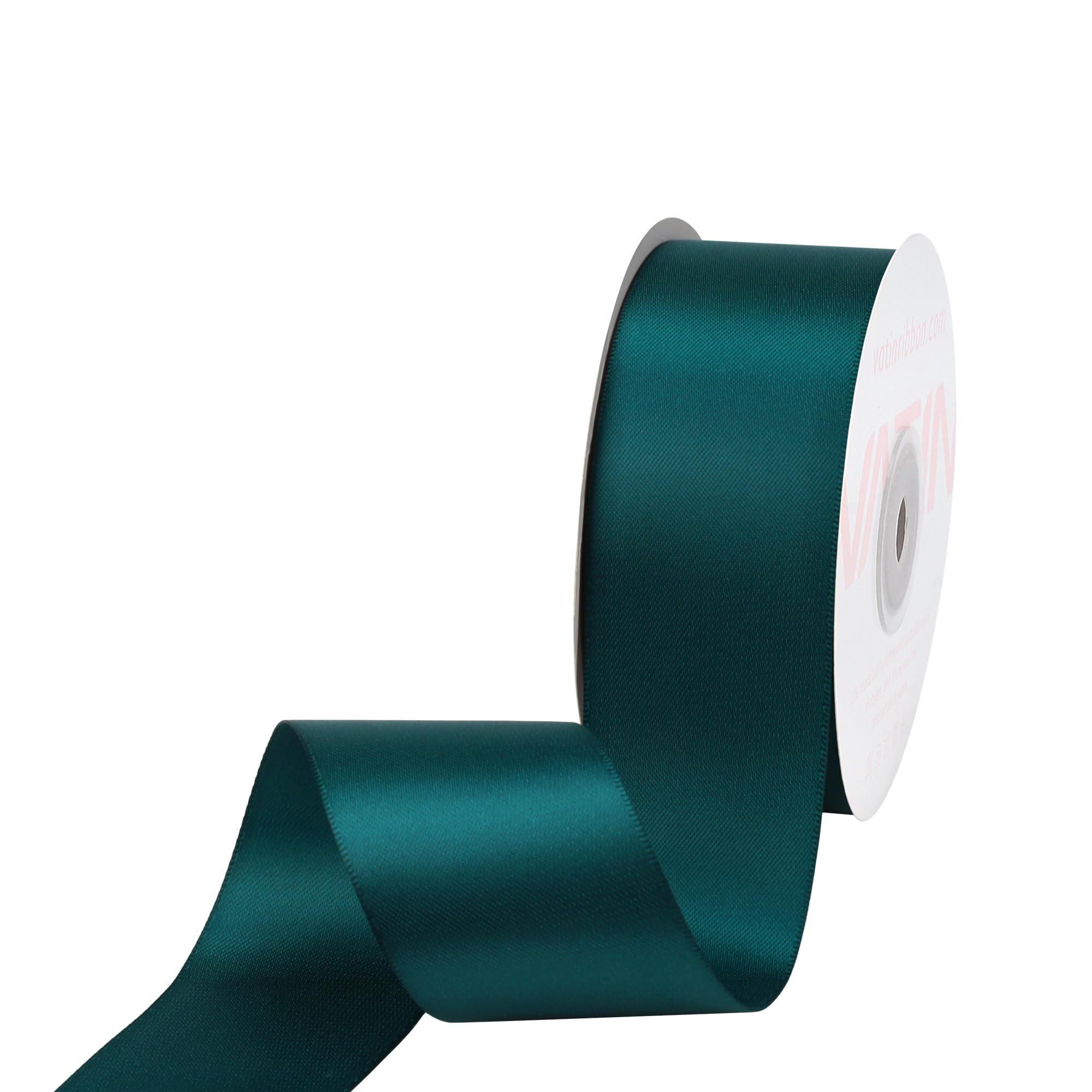 VATIN 38mm Wide Double Faced Polyester Teal Satin Ribbon Continuous Ribbon- 23 Metre, Perfect for Wedding, Gift Wrapping, Bow Making& Other Projects