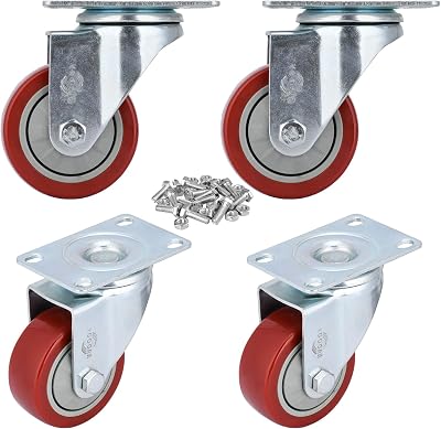 YOOGAA 3" Heavy Duty Swivel Caster Wheels No Noise Set of 4, 1000lbs Capacity