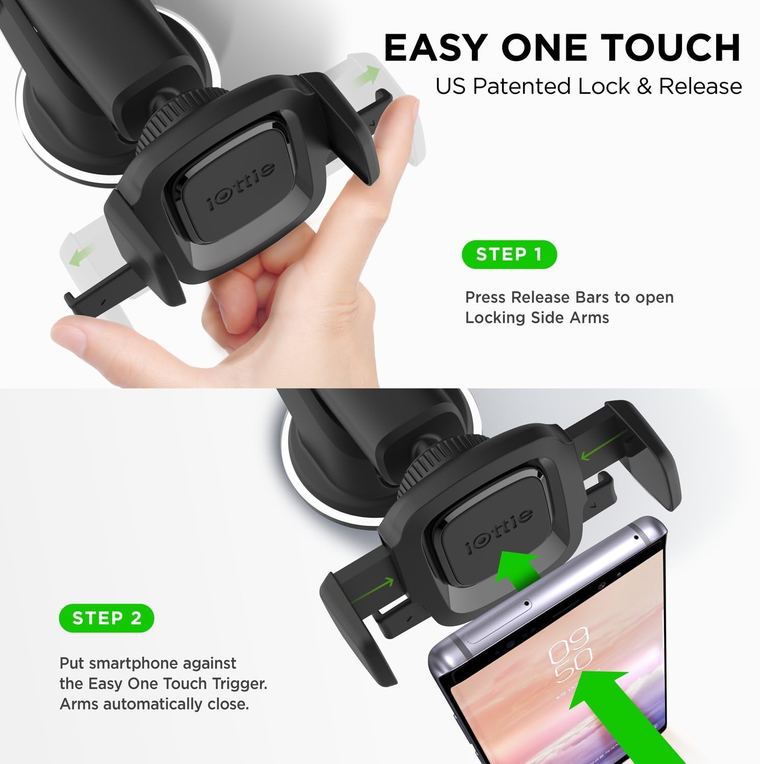 iOttie Easy One Touch MiniAutohalterung für Armaturenbrett und Windschutzscheibe für iPhone XS Max R 8 Plus 10 W für Samsung Galaxy S10 E S9 S8 Plus Edge - Image 3