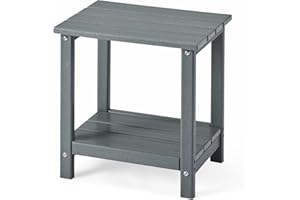�鶹�� Basics Outdoor Side Table, 420mm x 320mm x 420mm, Wood-Like Grey, 1-Pack