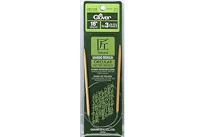 Clover 3016/16-03 Takumi Bamboo Circular 16-Inch Knitting Needles, Size 3