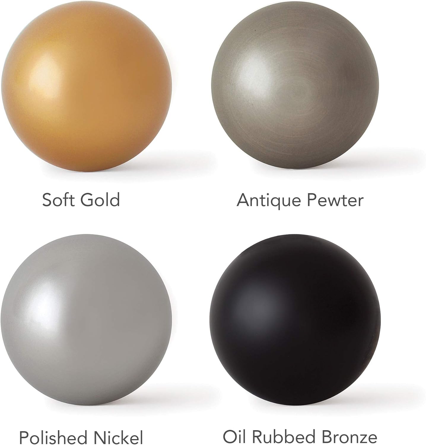 Elrene Home Fashions Cordelia 1" Window Drapery Single Curtain Rod with Globe Ball Finial, 48"-86", Soft Gold: Home & Kitchen