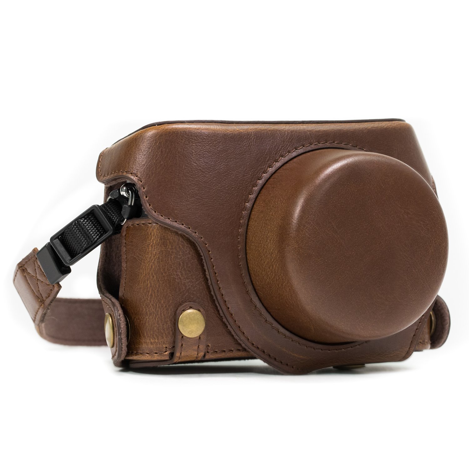 MegaGear MG662 Ever Ready Protective Leather Case Bag for Panasonic Lumix LX100/DMC-LX100 Camera - Dark Brown