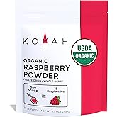 KOYAH - Organic Raspberry Powder 30 Servings (1 Scoop = 15 Raspberries), Freeze-Dried, Whole-Berry Powder, Equivalent to 450 Raspberries
