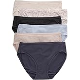 Hanes Women's Microfiber Stretch Underwear Pack, Comfort Flex Fit Brief Bikini or Thong Panties, 6-Pack