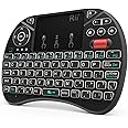 Rii Mini Wireless Keyboard, i8X Portable 2.4GHz Wireless Keyboard with Touchpad Mouse, LED Backlit, Rechargable Li-ion Battery-Black