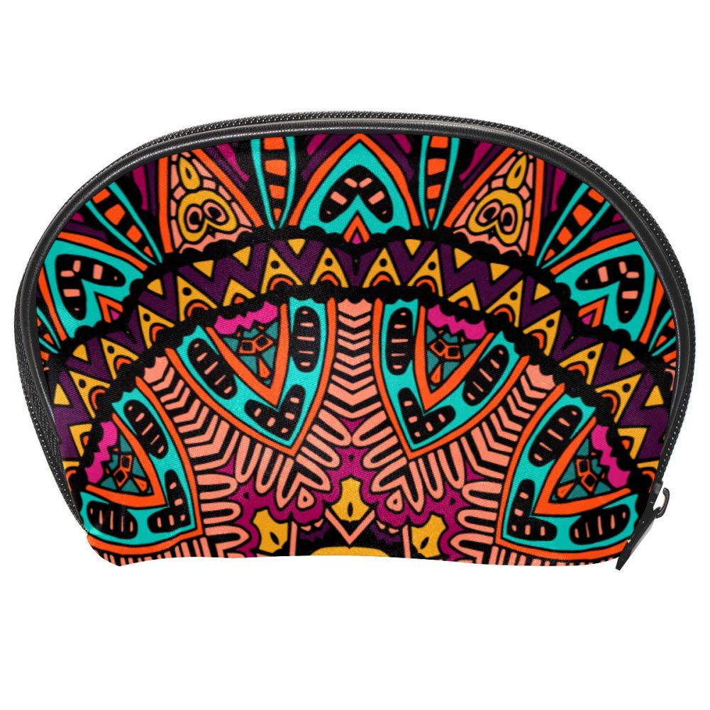 imobaby Abstract Tribal Vintage Ethnic Floral Pattern Cosmetic Makeup Bag Organizer for Women Travel Kit With Zipper Multifunction Toiletry Case Storage Bags