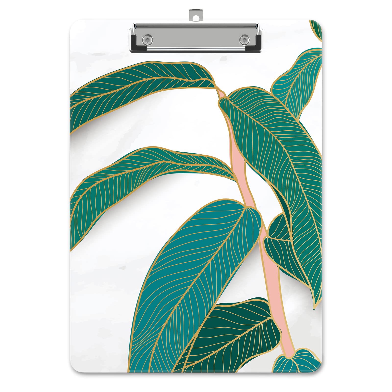 Piasoenc Plastic Clipboard, Cute Decorative Clip Board, 9 x 12.5 in, A4 Standard Office Clip Boards for Nurses, Students, Office, Tree