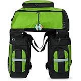 Pellor 自転車バッグ 自転車サイドバッグ 75L 大容量 3way 収納力抜群 防水 自転車バックバッグ 登山 旅行 キャンプ ハイキング リアバッグ レインカバー付き 5色選択可能 男女兼用 キャリアバッグ