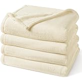 PHF Ultra Soft Fleece Blanket King Size, No Shed No Pilling Luxury Plush Cozy 300GSM Lightweight Blanket for Bed, Couch, Chair, Sofa, Perfect Decorations Gifts, 108" x 90", Cream
