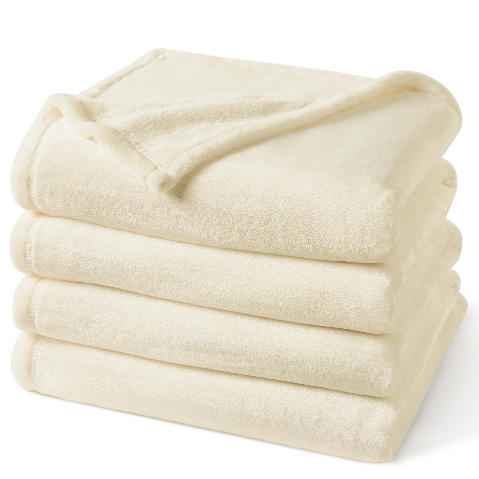 Photo 1 of PHF Ultra Soft Fleece Blanket King Size, No Shed No Pilling Luxury Plush Cozy 300GSM Lightweight Blanket for Bed, Couch, Chair, Sofa Suitable for All Season, 108" x 90", Cream