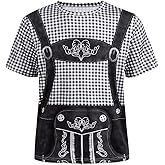 TOONRAIN Oktoberfest Costume Lederhosen Bavarian German Suspenders Beer Costume Men 3D Photo-realistic Short Sleeve T-Shirt
