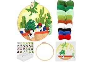 IMZAY Needle Felting Kit, Needle Felting Tools for Beginner, Wool Felting Supplies with Wool Bag, Picture Frame, Felt Needles, Foam Pad, Felt Cloth, Instruction for DIY Felting Wool Projects Home Decoration