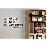 You is Smart You is Kind You is Important Wall Decal Inspirational Aibileen Clark Quote Sticker Vinyl Lettering Daily Self Motivational Saying Words Art Decorations for Home Bedroom Decor Ideas hq24