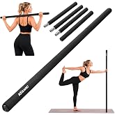 Yoga Stick, Mobility Stick for Stretching, Adjustable Exercise Stick | Upgraded 58in Alloy Steel, 3 Lengths, Balance, Flexibility, Posture &amp; Physical Therapy for Shoulders, Back &amp; Home Workout
