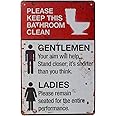 BOWZWOWZ Please Keep This Bathroom Clean Vintage Metal Tin Sign Rural Retro Plaque Home Toilet Wall Decor