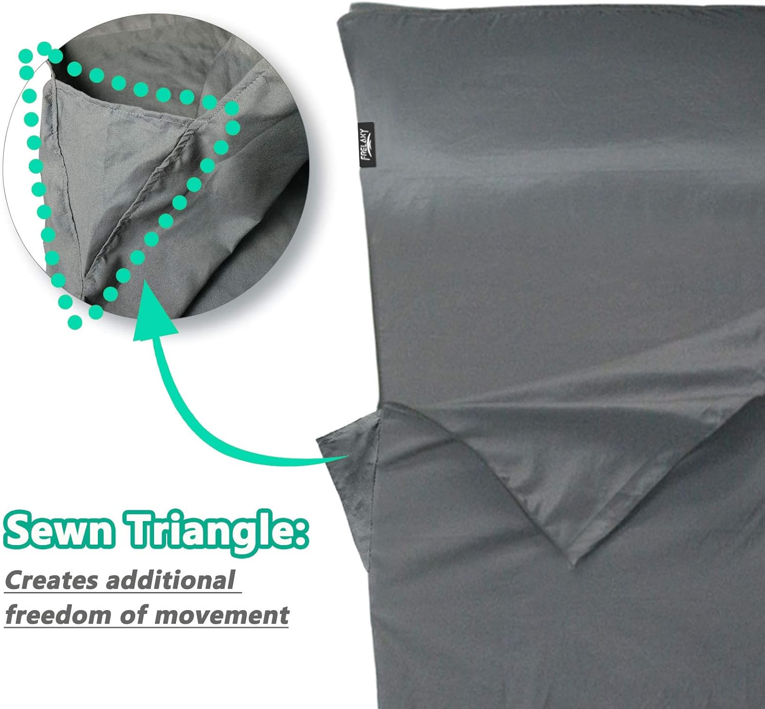 Frelaxy Sleeping Bag Liner, Warm Weather Ultralight Sleeping Bag, Comfy & Easy Care Travel & Camping Sheet with Pillow Pocket, 4 Seasons Warm Cold Weather, Adults & Kids (Dark Gray - No Zipper) : Sports & Outdoors