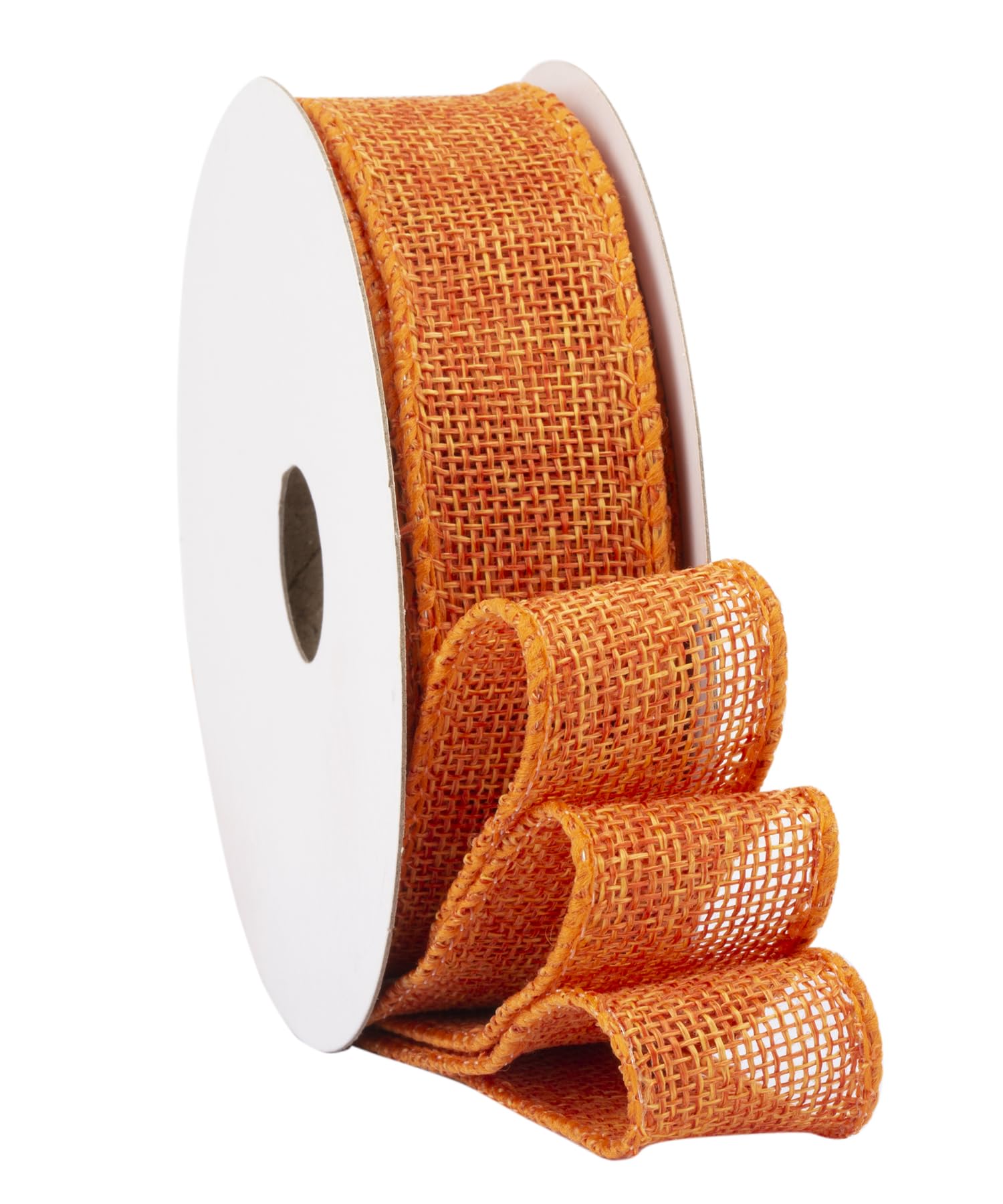 Fondersy 9-Meter FireBrick Burlap Ribbon Wired Burlap Ribbon - 25mm Width for Gift Wrapping, Floral Arrangements, Wreath Making, and Christmas Decor