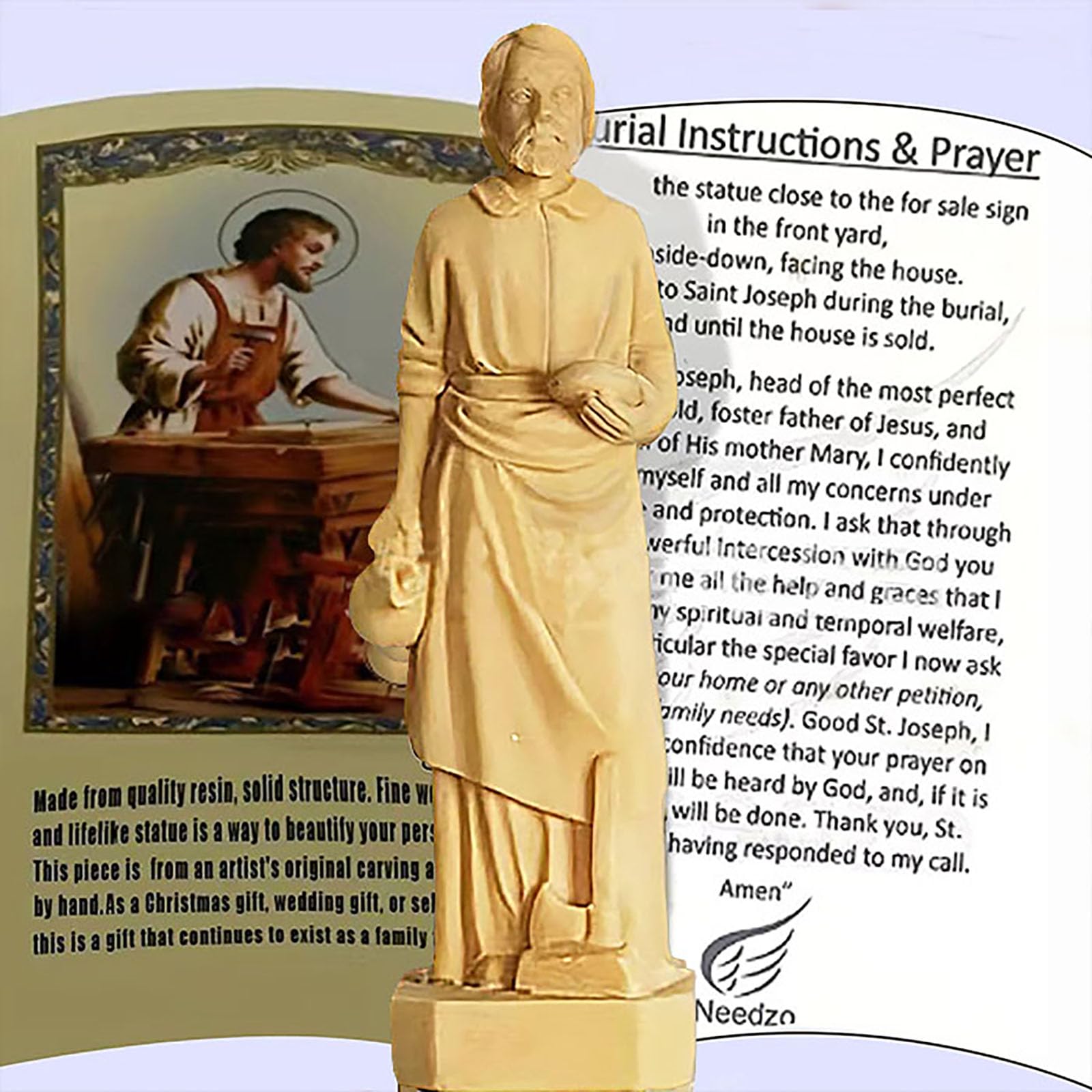 Wjelet St. Joseph Home Selling Statue Set - Complete with Instructions, Prayer Cards