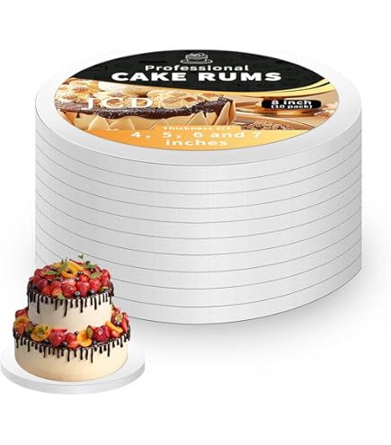12 Pack 8 Inch Cake Boards, Standard Size 1/2 Inch Thick Round Cake