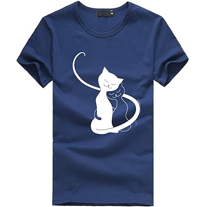 Damen T Shirt, CixNy Bluse Damen Kurzarm Sommer Mode Locker Ärmelloses Herz Drucken Lässig O Hals Oberteil Tops