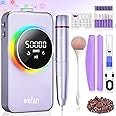Welan Electric Nail Drill Professional, 50000RPM Electric Nail File Portable Nail Drill Kit 6000mAh Rechargeable Machine for Acrylic Gel Nail, Manicure Pedicure Polishing Nail for Salon Home Purple