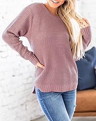 ZESICA Women's 2024 Fall Long Sleeve Crew Neck