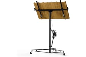 POUSEAYAR Drywall Lift Panel 16' Lift Drywall Panel Hoist Jack Lifter Jack Rolling Caster Wheel Sheetrock Drywall Lift Construction Tools for Ceiling - Black