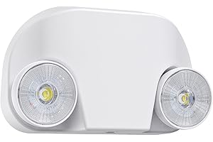 SASELUX Led Emergency Light with Remote Capable, Adjustable LED Lamp Heads Exit Lighting, Backup Battery White Emergency Lights, 120V-277V Dual Voltage, UL Certified (1 Pack)