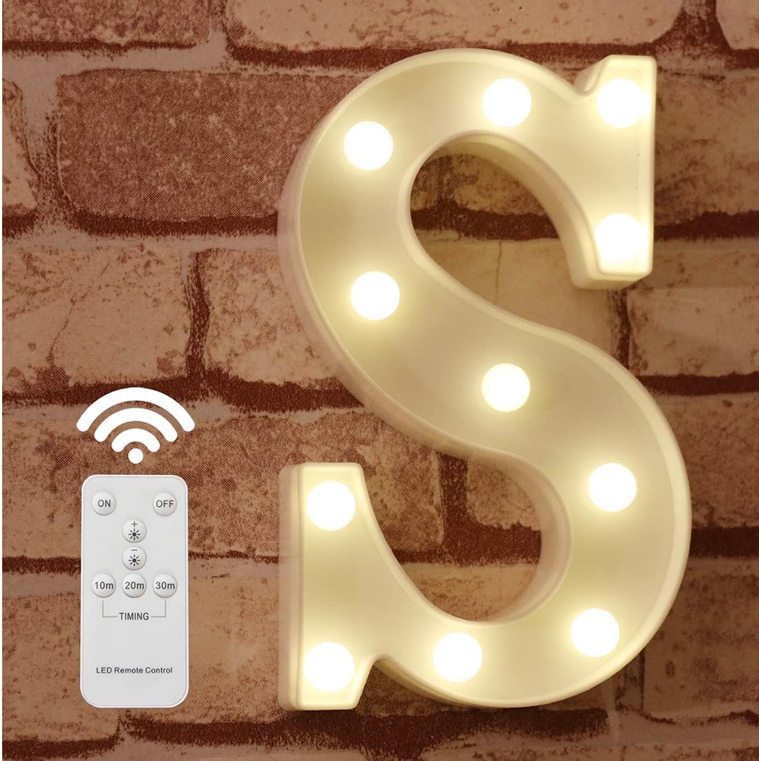 LED Letter Lights Alphabet Light Up Marquee Letter Signs with Wireless Timer Remote Control Dimmable for Wedding Home Party Bar Decoration