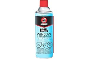 3-IN-ONE RV Care Window & Track Dry Lube 283g case | Leaves a Clear, Protective lubricating Film to Reduce Friction, Without 
