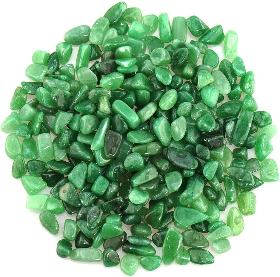 Hardscaping Materials - UFEEL Green Aventurine Tumbled Chips Stone Crushed Crystal Quartz Irregular Shaped Stones for Home Decorative Stones Vases Plants Succulents Cactus 1pound (About 460 Gram)
