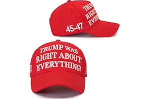 Aeonda Trump was Right About Everything Hat 2025 45-47 MAGA Hats with Embroidered USA Flag Adjustable Baseball Cap