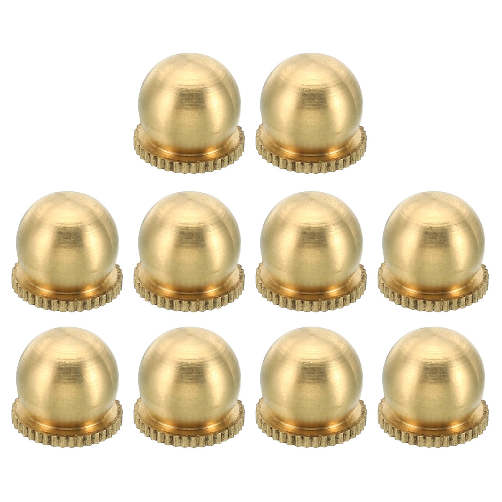 PATIKIL M4x0.7 Thread Brass Cap Nuts Knob, 10 Pack Lamp Finial Decoration Screw Caps Nut Handle Knob Decoration for Lighting Furniture Cabinet, 11mm